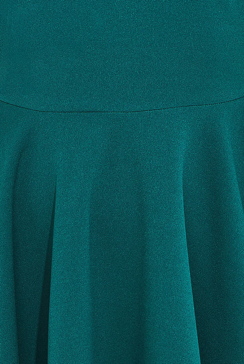 Strapless Crepe Skater Mini Dress - Emerald Green by Goddiva sold by Goddiva product image thumbnail 4