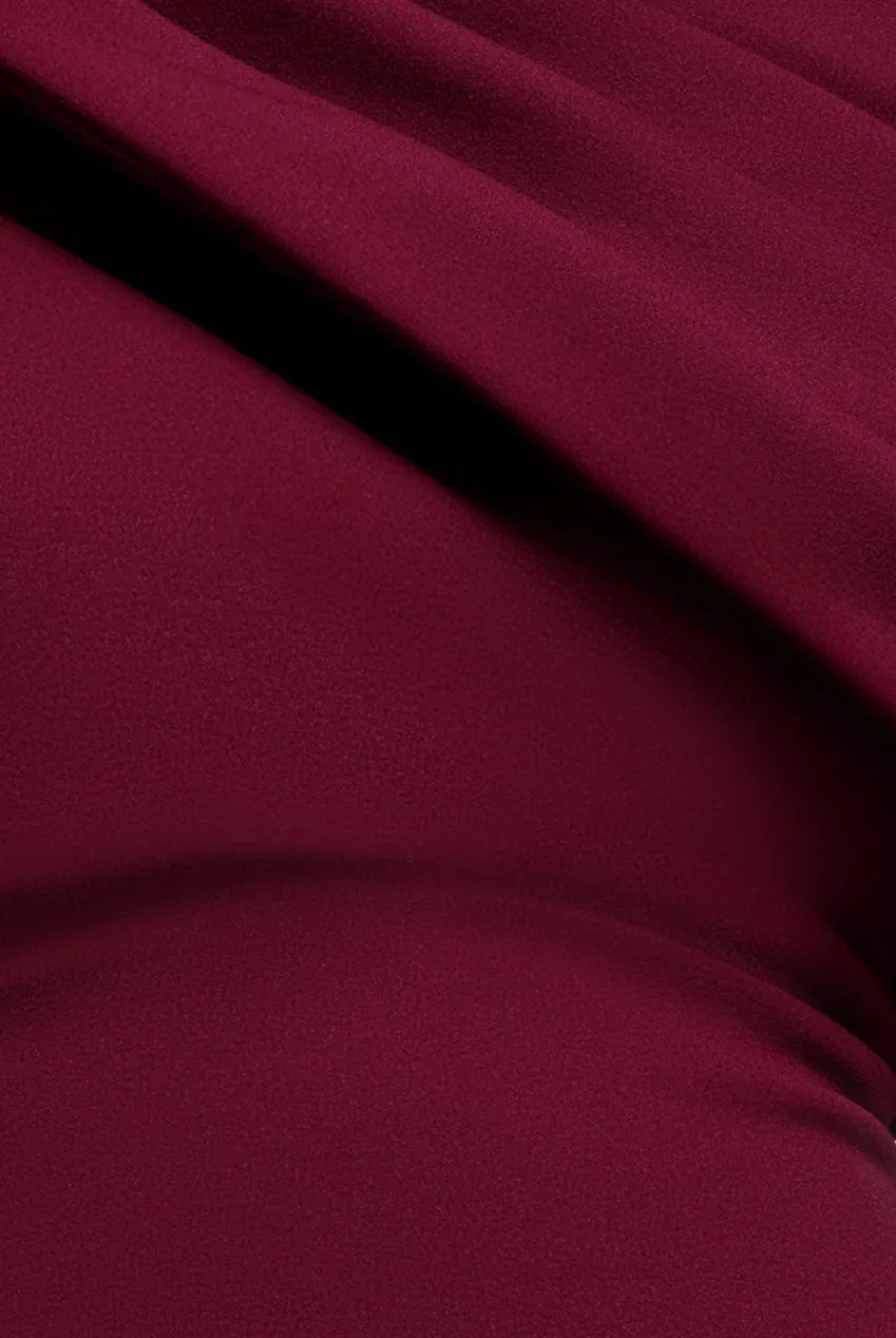 Sash One Shoulder Bardot Maxi Dress - Burgundy by Goddiva sold by Goddiva product image thumbnail 4