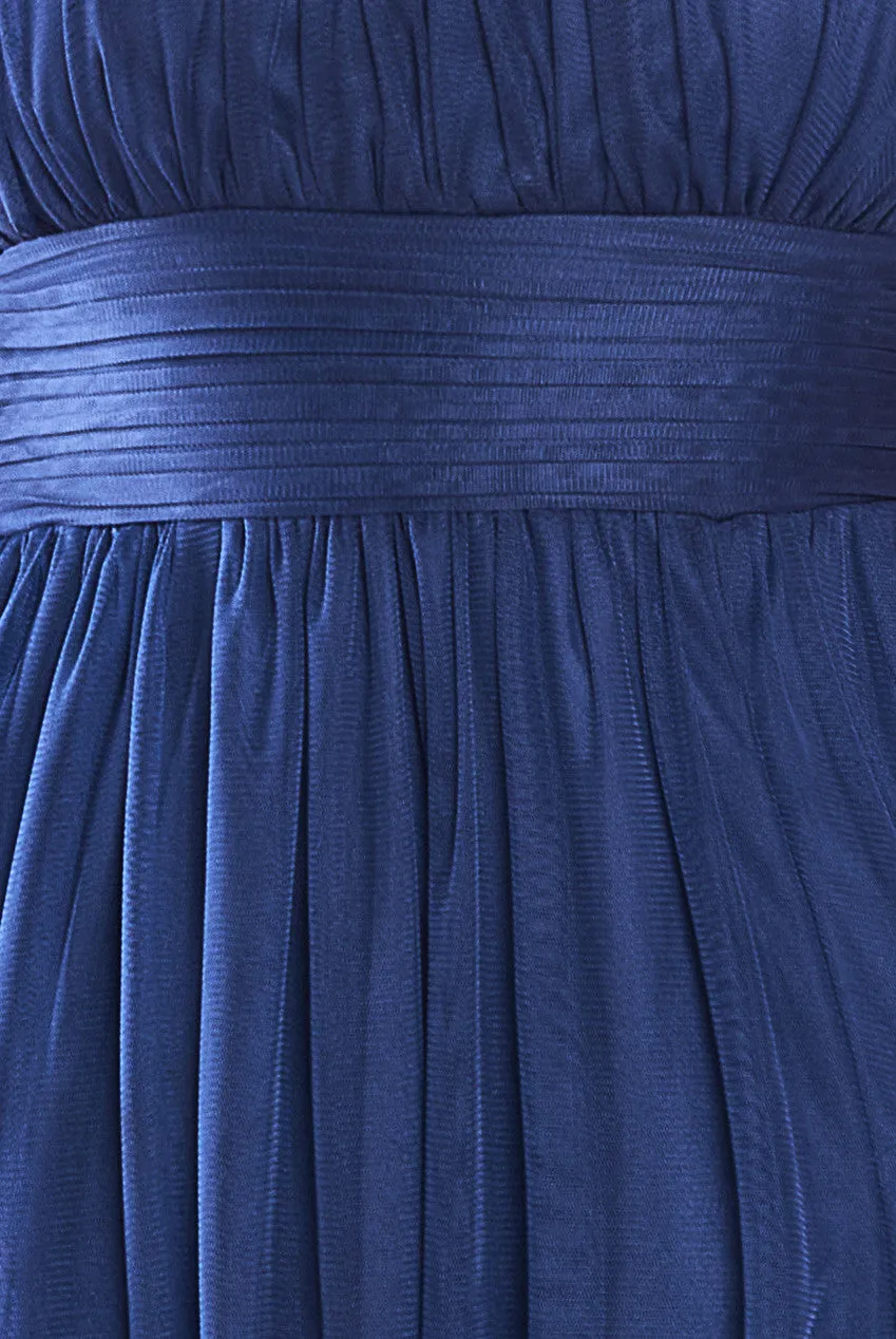 Halter Neck Mesh Tie Maxi Dress - Navy Blue by Goddiva sold by Goddiva product image thumbnail 4