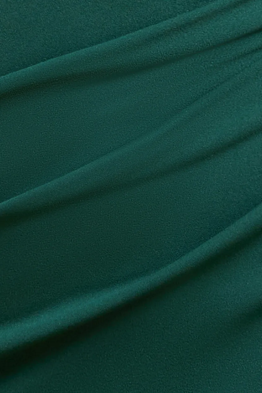 Off The Shoulder Pleated Waist Maxi Dress - Emerald Green by Goddiva sold by Goddiva product image thumbnail 4