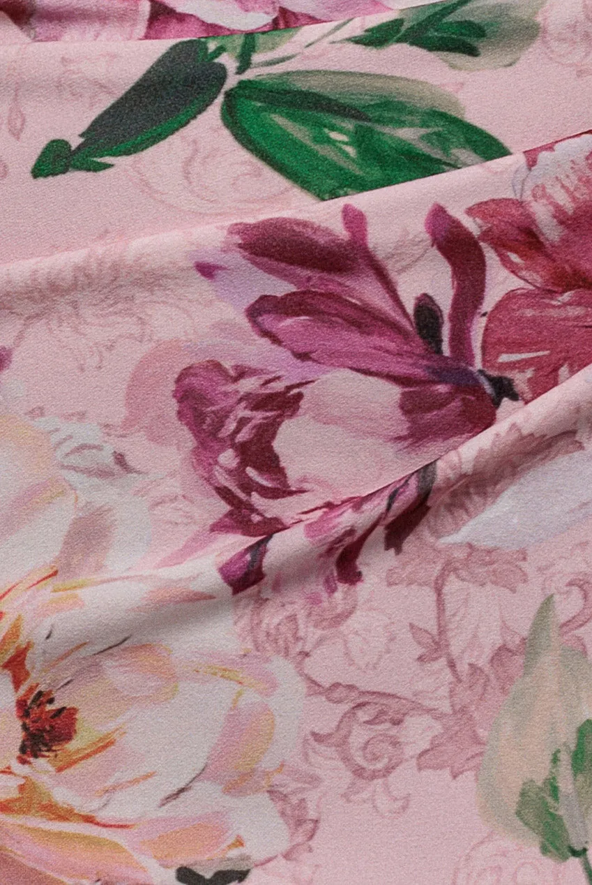 Off Shoulder Floral Bow Back Maxi Dress - Blush Pink by Goddiva sold by Goddiva product image thumbnail 5