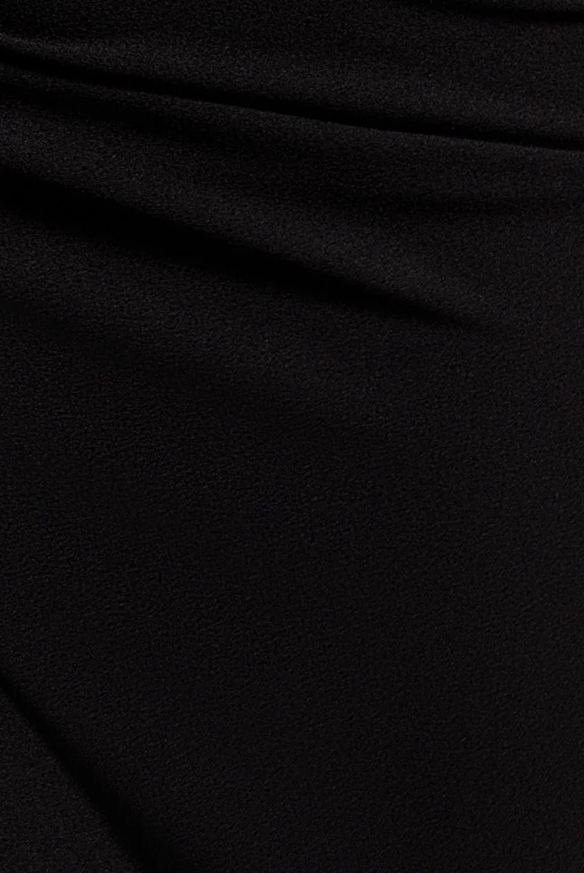 One Shoulder Cape Scuba & Chiffon Maxi Dress - Black by Goddiva sold by Goddiva product image thumbnail 4