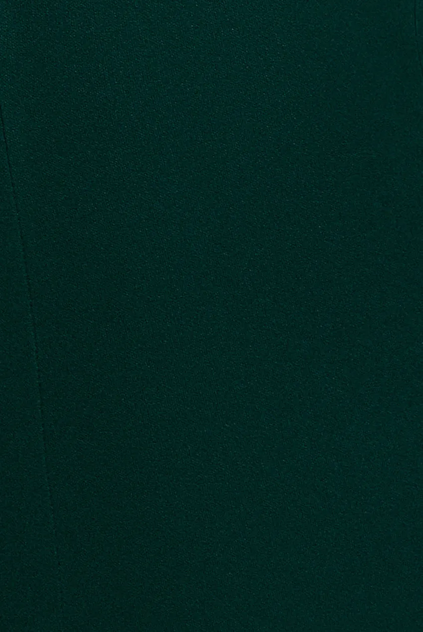 V Neck Cowl Back Pleated Sleeve Scuba Maxi Dress - Emerald Green by Goddiva sold by Goddiva product image thumbnail 5