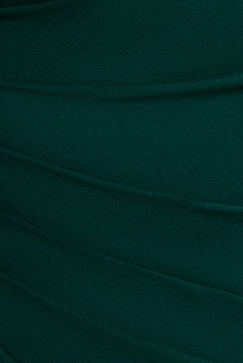 One Shoulder Cape Sleeve Maxi Dress - Emerald Green by Goddiva sold by Goddiva product image thumbnail 5