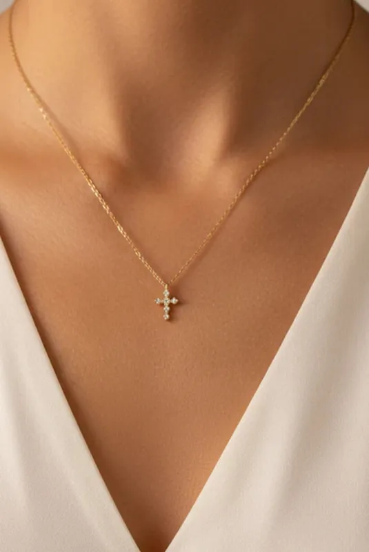 Dainty Cross Necklace by MUCHV made by Goddiva