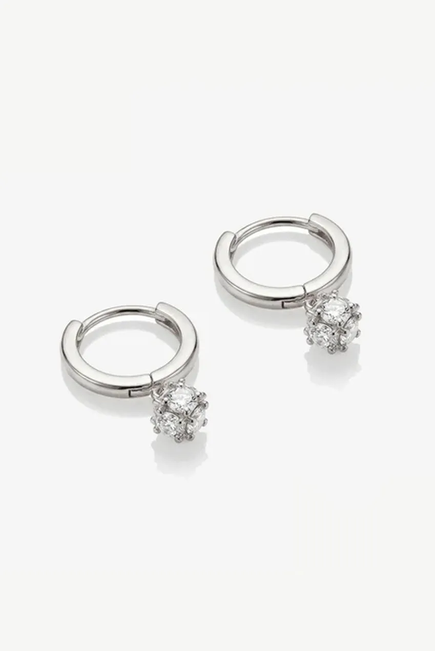 Dainty Huggie Hoop Earrings With Round Stone by MUCHV sold by Goddiva product image thumbnail 2