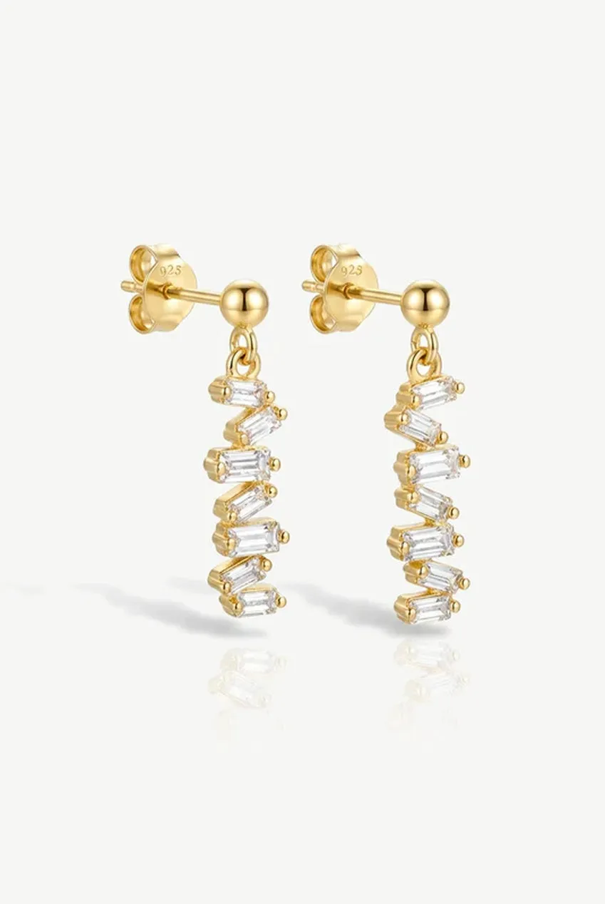 Vertical Dangle Earrings With Baguette Stones by MUCHV sold by Goddiva product image thumbnail 2