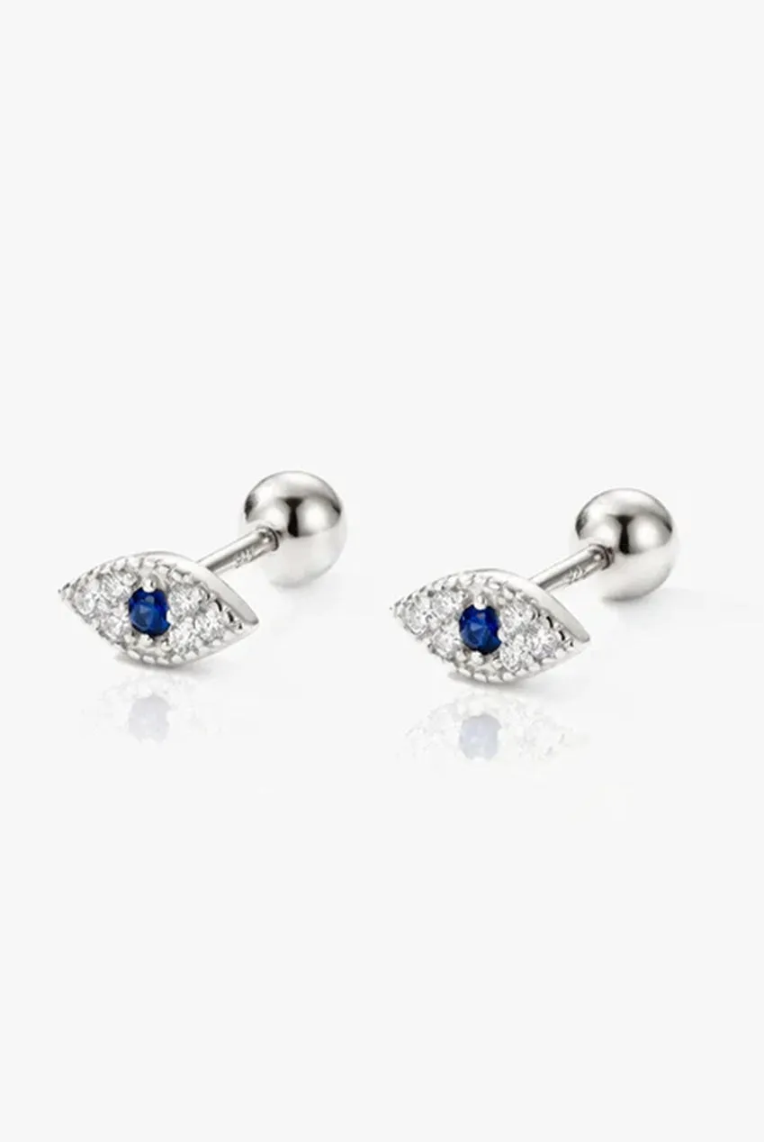 Dainty Evil Eye Earrings - Screw Back by MUCHV sold by Goddiva product image thumbnail 4