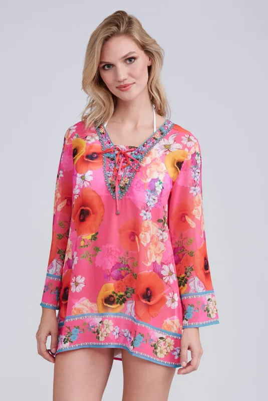 Copacabana  Cover Up - Pink by Pia Rossini sold by Goddiva