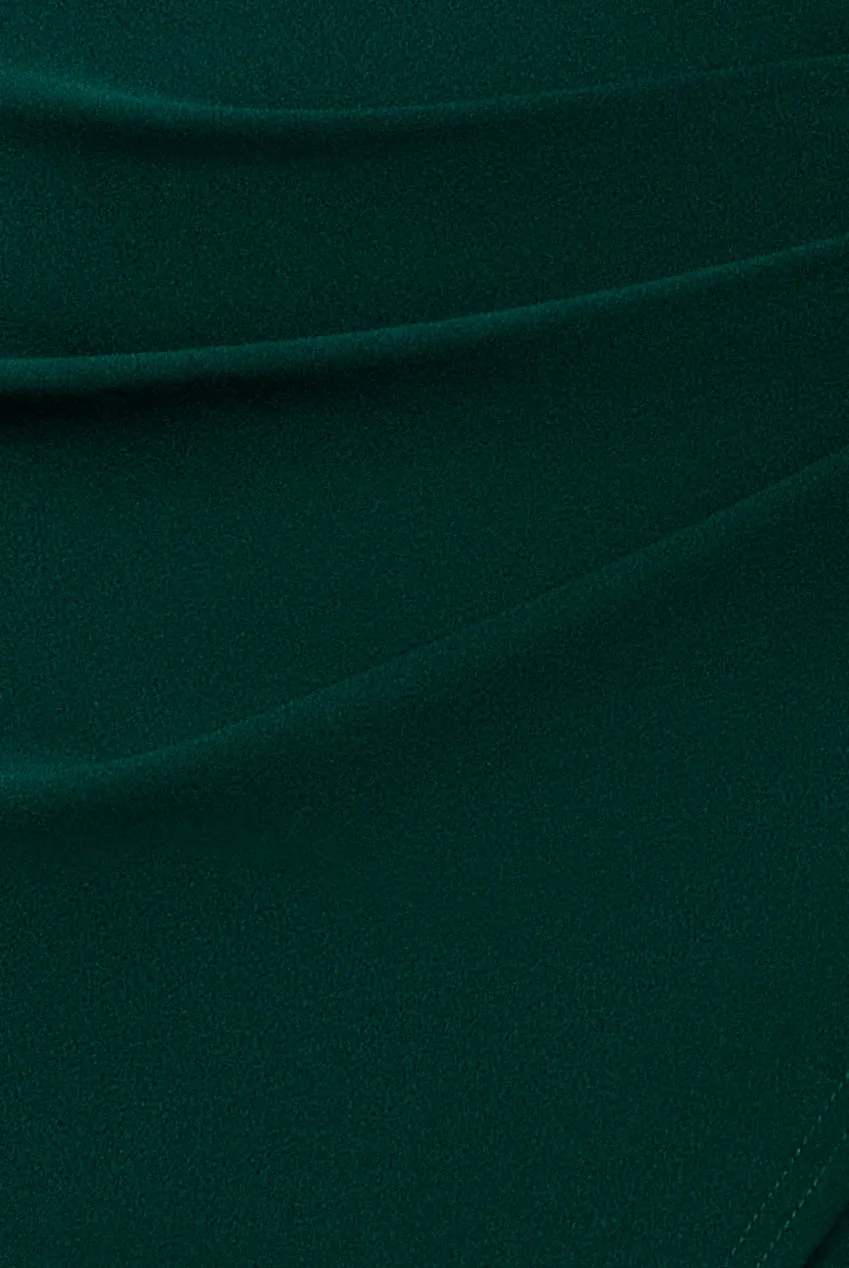 Scuba & Chiffon Balloon Sleeve Wrap Midi Dress - Emerald Green by Goddiva sold by Goddiva product image thumbnail 5