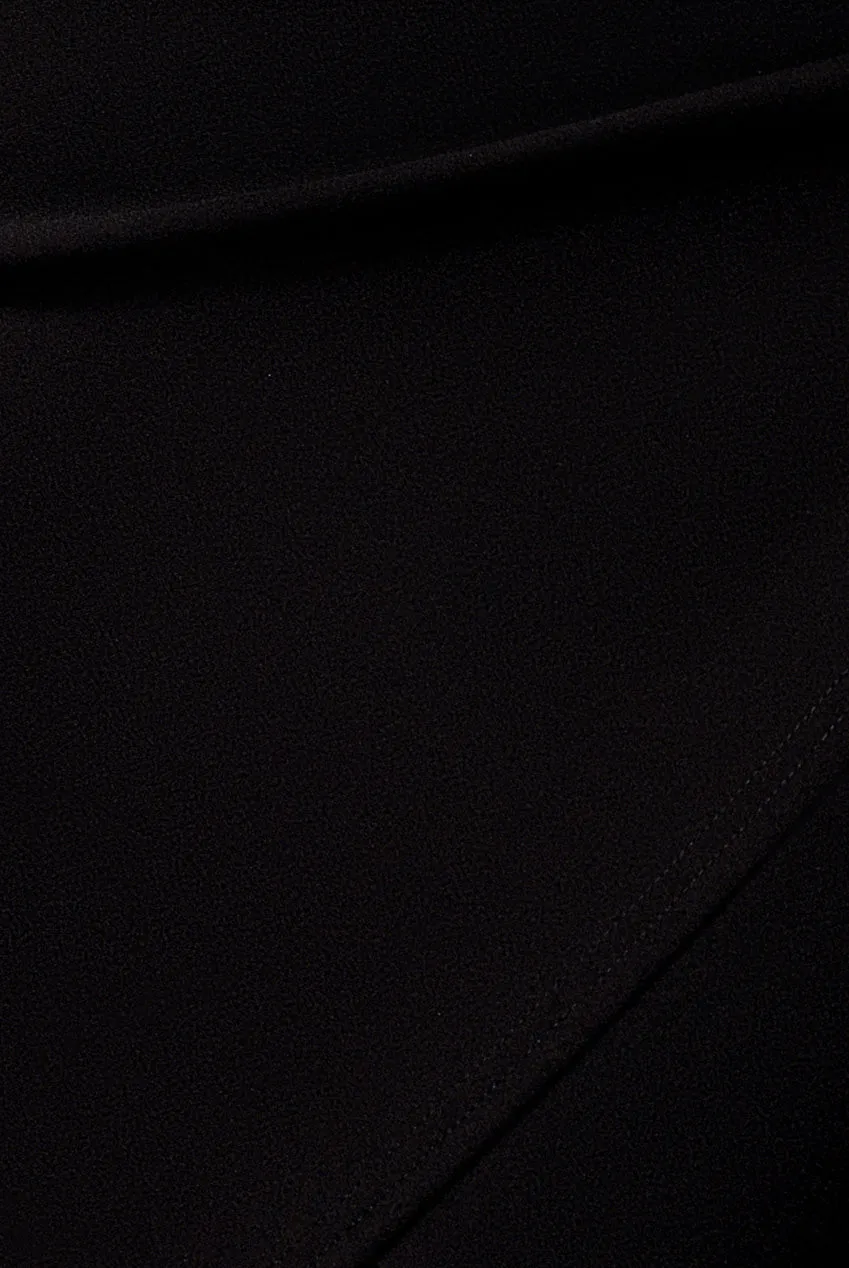 Scuba & Chiffon Balloon Sleeve Wrap Midi Dress - Black by Goddiva sold by Goddiva product image thumbnail 4