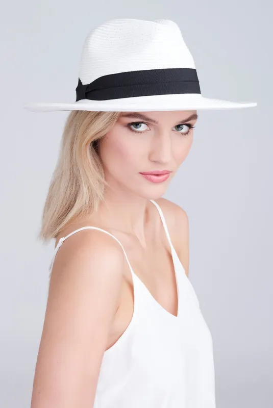 Tobago Hat - White/Black by Pia Rossini made by Goddiva
