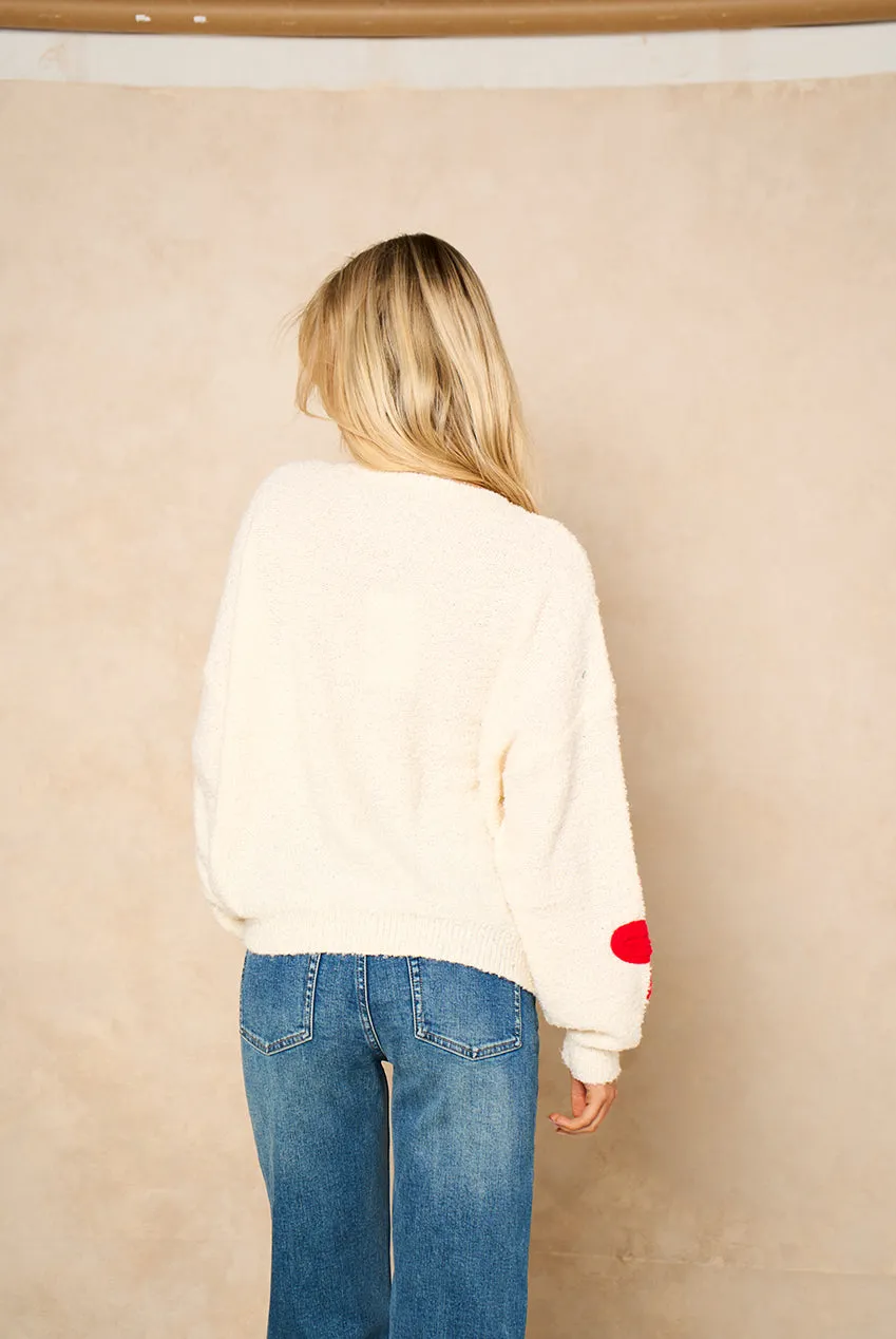 Cream 3D Flower Crochet Knitted Jumper by Gini London sold by Goddiva product image thumbnail 4