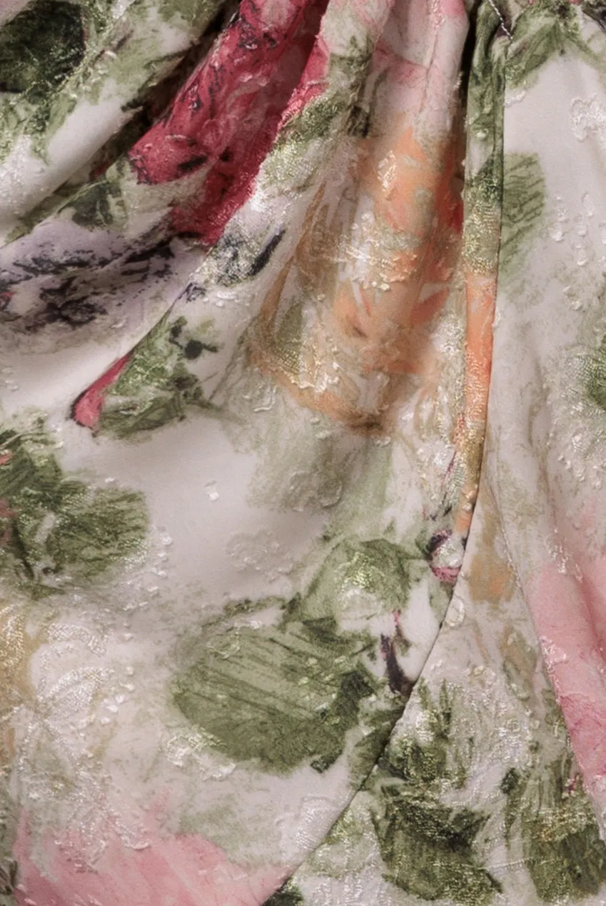 Floral Wrap High And Low Midaxi Dress - Cream by Goddiva sold by Goddiva product image thumbnail 5