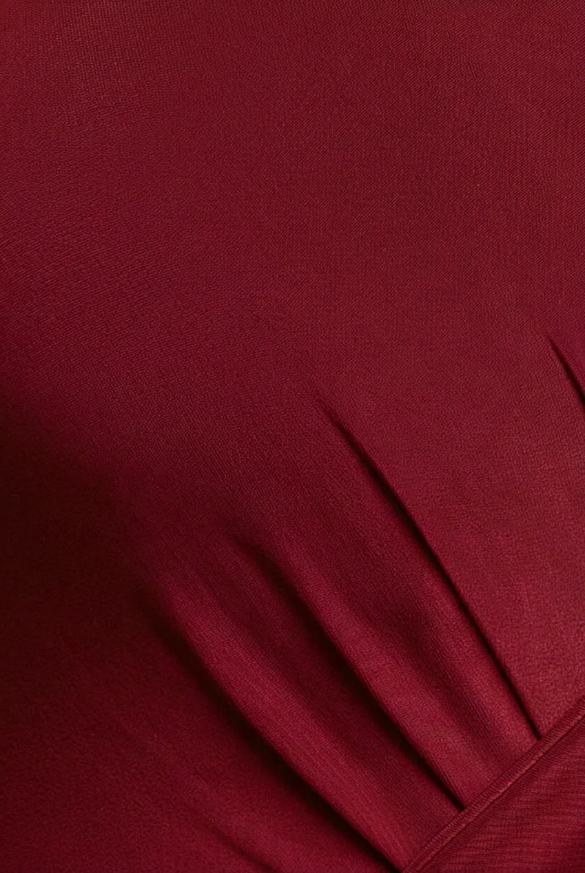 Wrap Front Maxi Slip Dress With Waist Tie-Up - Wine by Goddiva sold by Goddiva product image thumbnail 4