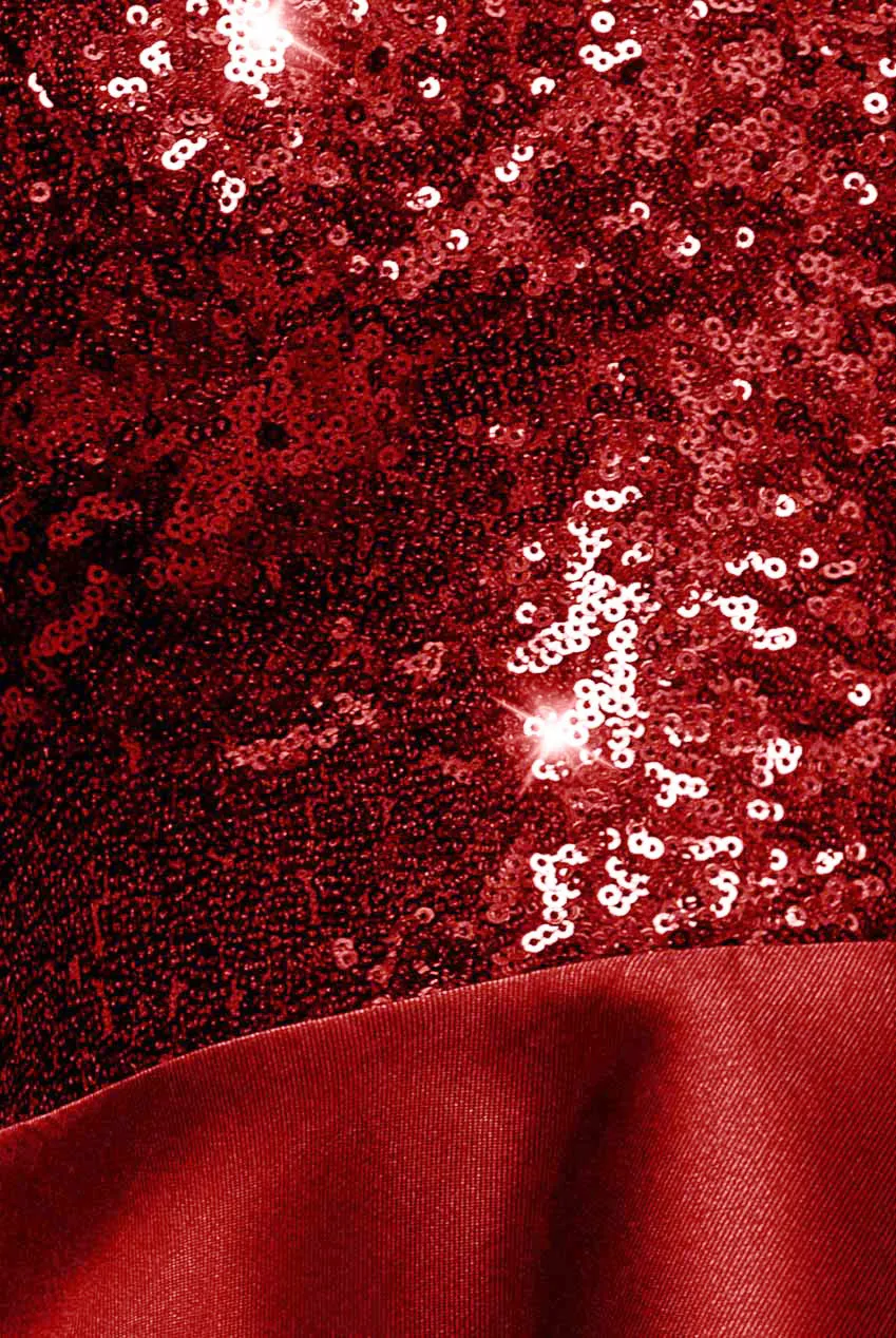 Sequin And Satin Tiered Hi-Low Mini Skater Dress - Red by Goddiva sold by Goddiva product image thumbnail 4