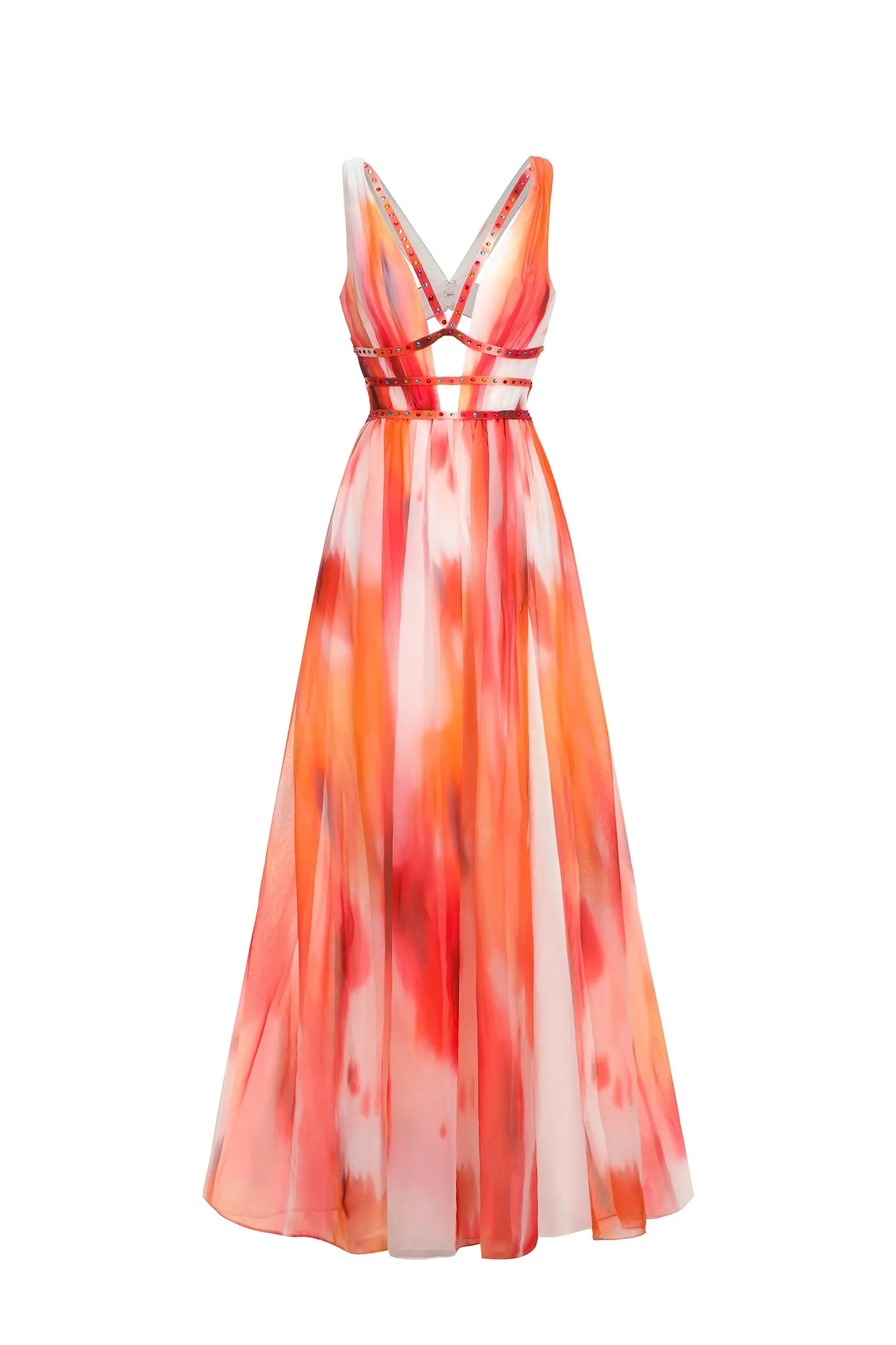 Ierra Sleeveless V-Neck Diamond Maxi Dress by Bella Barnett sold by Goddiva product image thumbnail 5