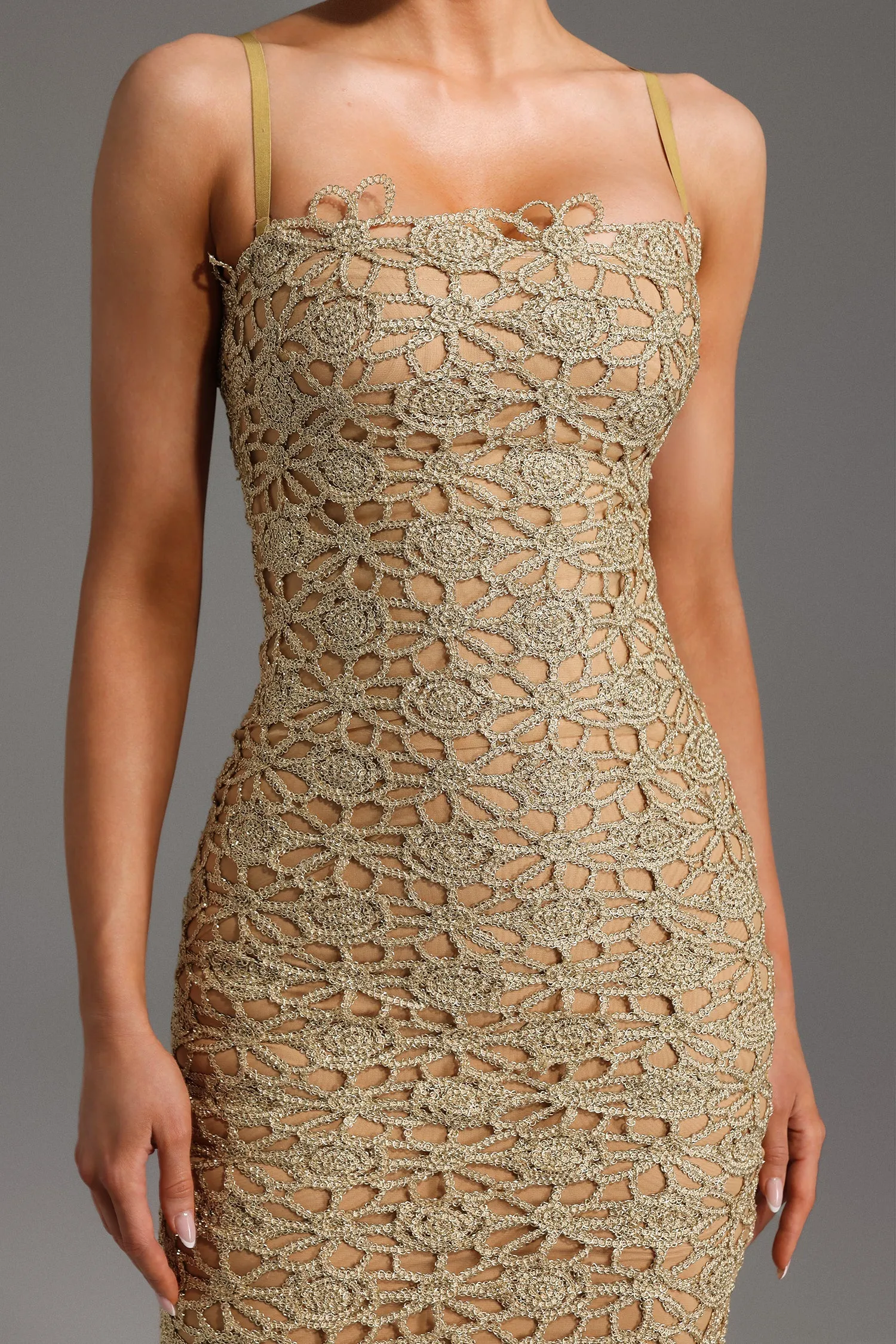 Lelia Sleeveless Hollow Out Slit Midi Dress by Bella Barnett sold by Goddiva product image thumbnail 5