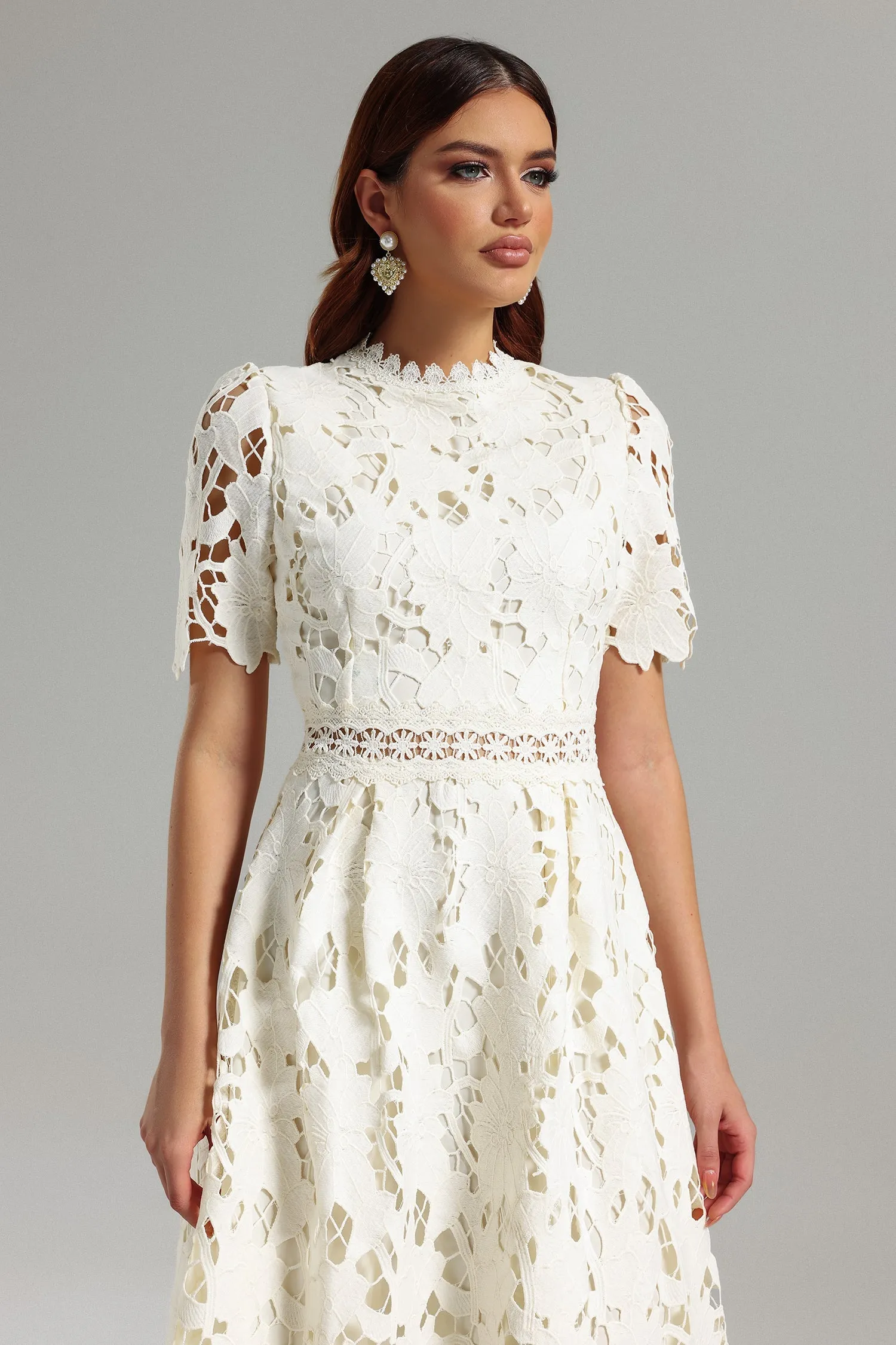 Jaca Lace Midi Dress by Bella Barnett sold by Goddiva product image thumbnail 3