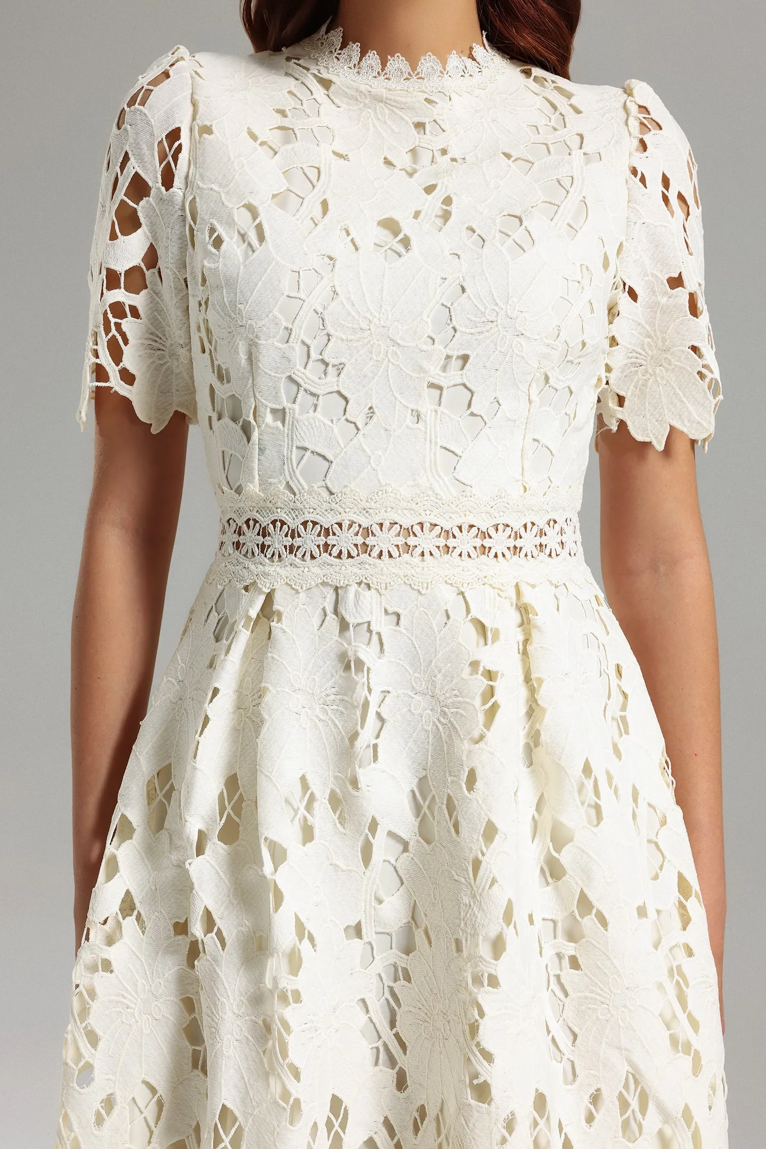Jaca Lace Midi Dress by Bella Barnett sold by Goddiva product image thumbnail 5