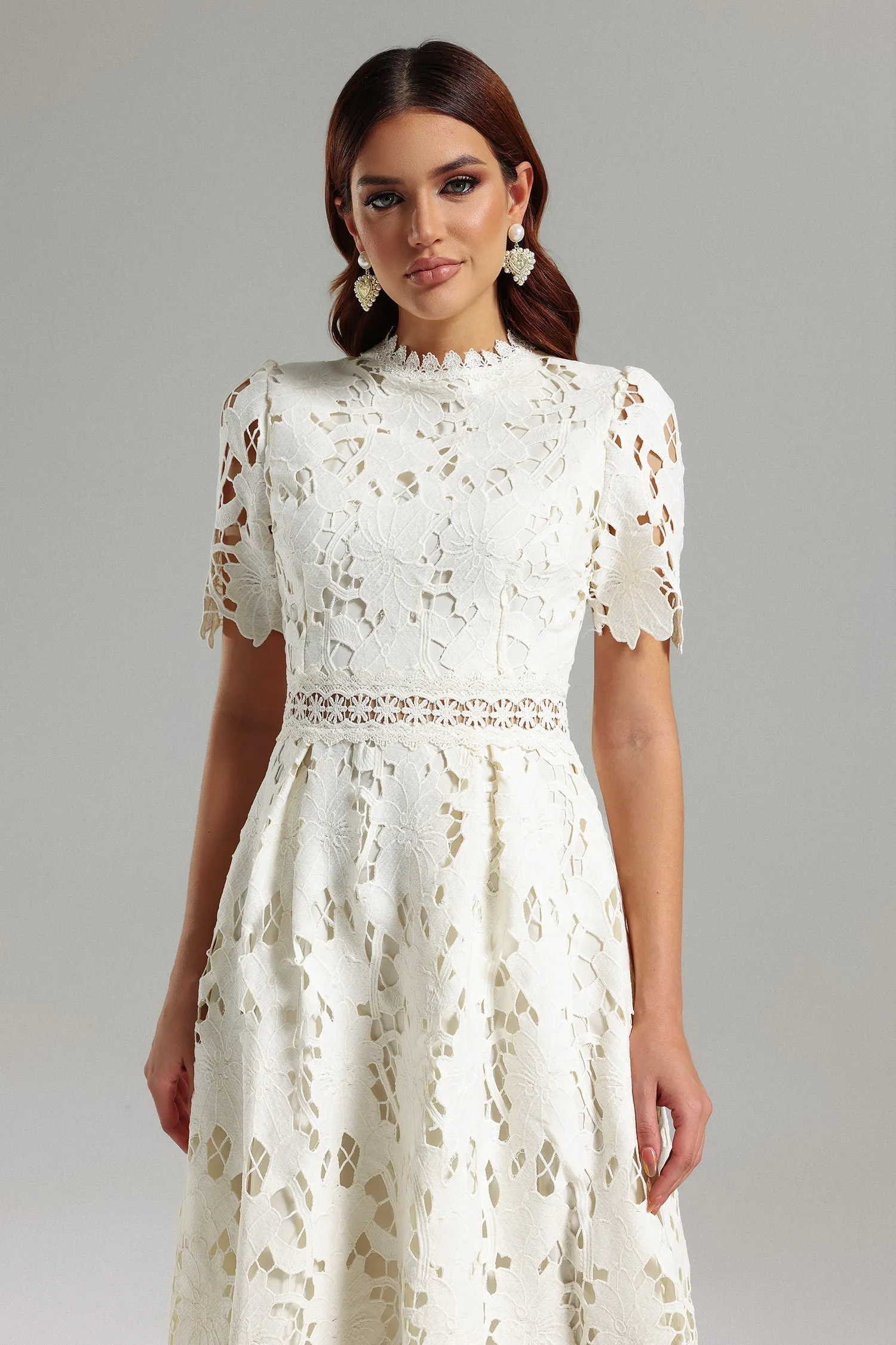 Jaca Lace Midi Dress by Bella Barnett sold by Goddiva product image thumbnail 2