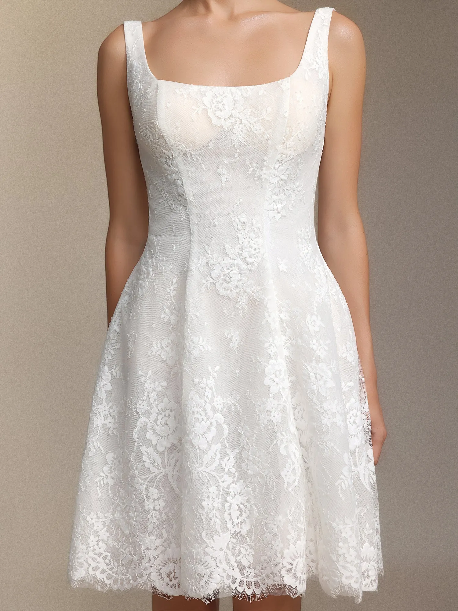 Tutuni Lace Square-neck Halter Mini Dress by Bella Barnett sold by Goddiva product image thumbnail 5