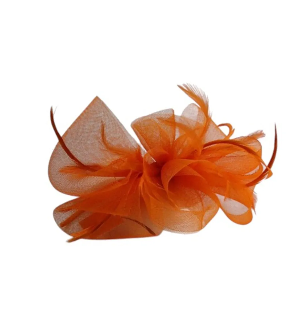 Knot Feather Fascinator In Orange by SVNX sold by Goddiva product image thumbnail 2