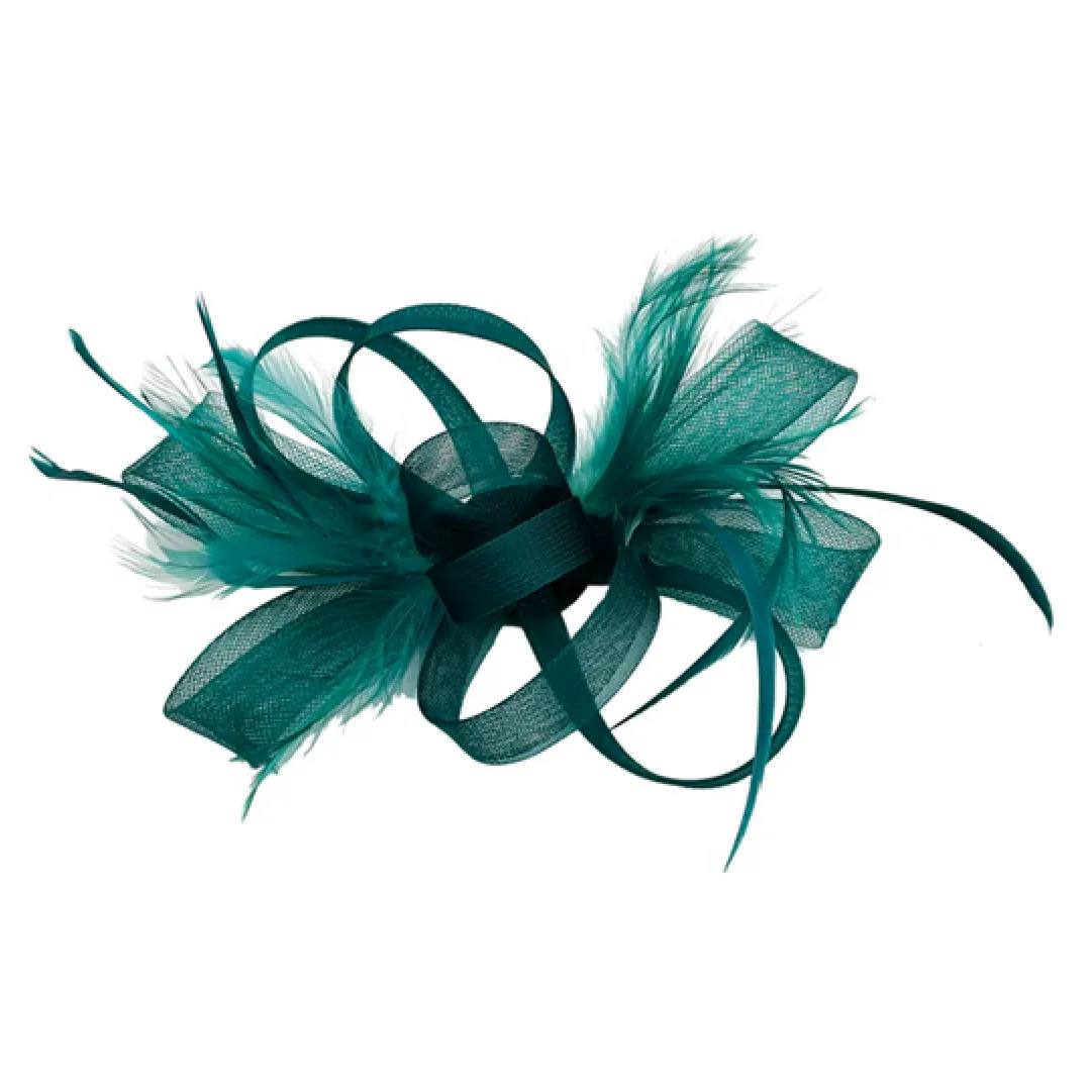 Bow Feather Fascinator In Dark Green by SVNX sold by Goddiva product image thumbnail 2