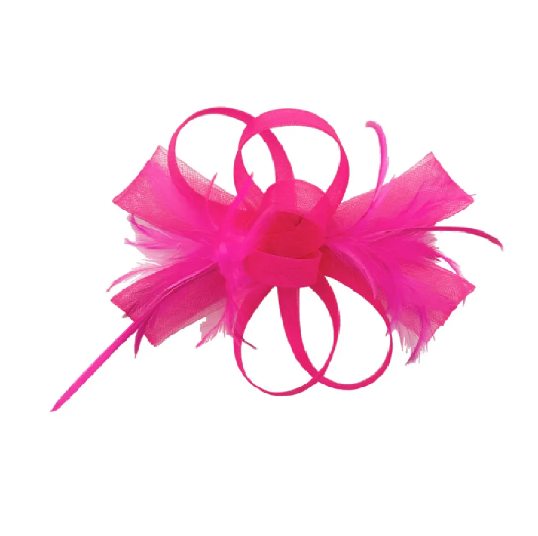 Bow Feather Fascinator In Pink by SVNX sold by Goddiva product image thumbnail 2