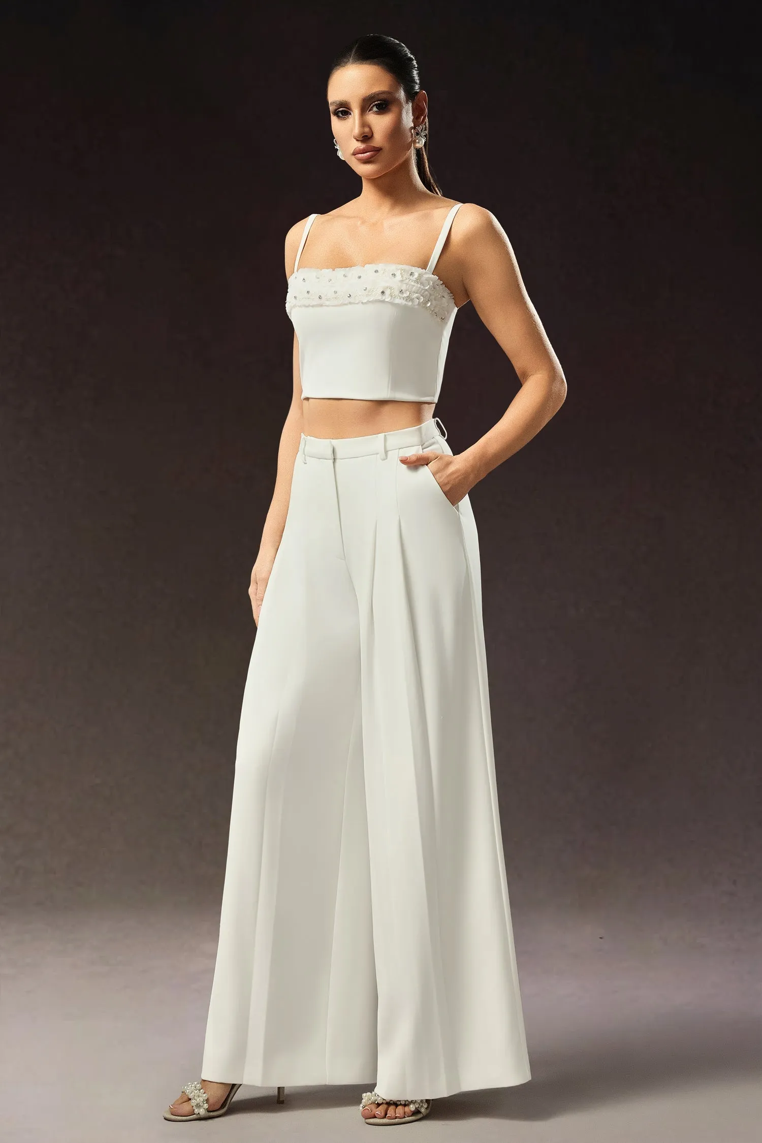 Zaysha Sleeveless Diamond Flower Maxi Two-Piece Set by Bella Barnett sold by Goddiva product image thumbnail 4