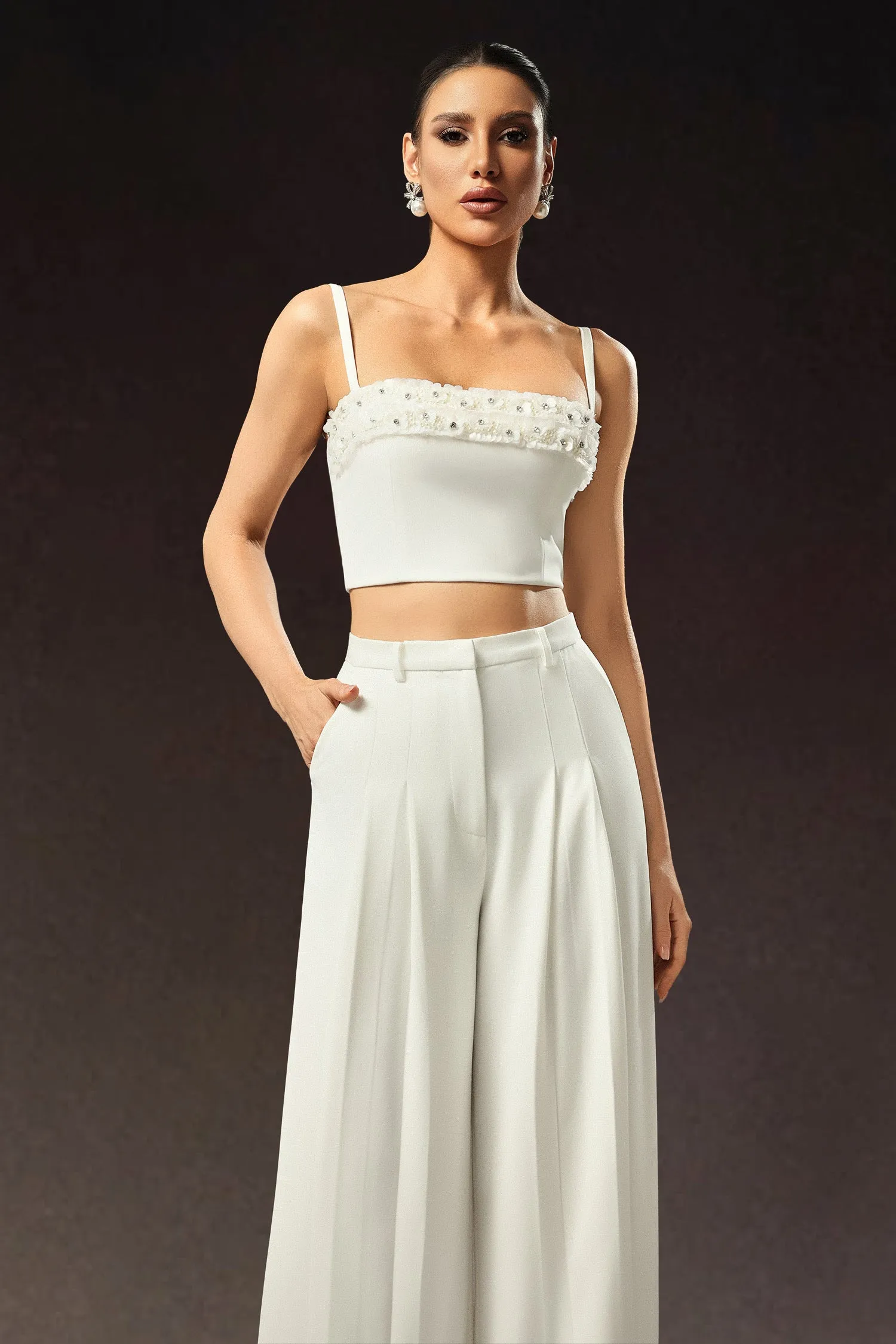 Zaysha Sleeveless Diamond Flower Maxi Two-Piece Set by Bella Barnett sold by Goddiva product image thumbnail 2