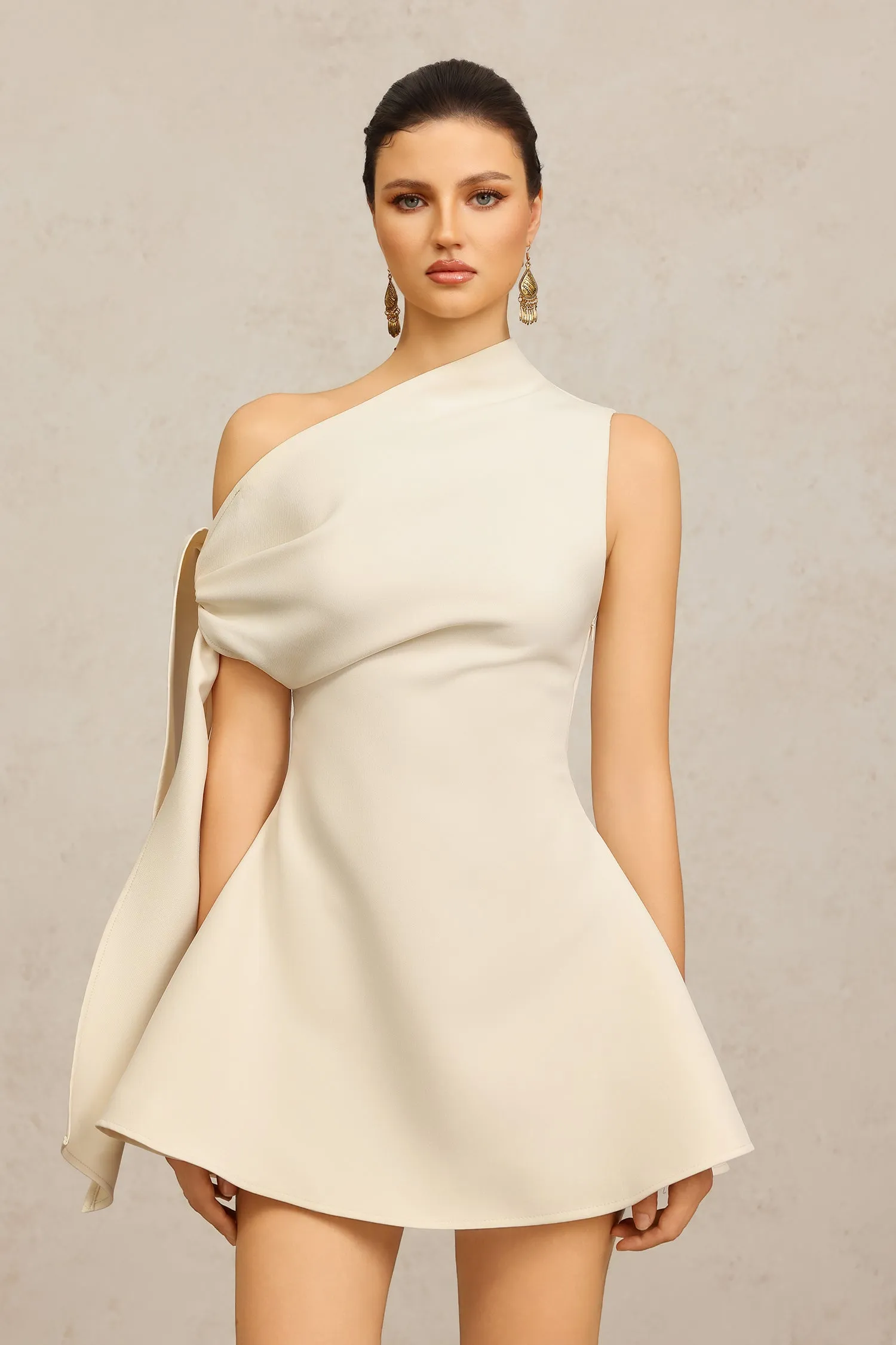 Retale One Shoulder Mini Dress by Bella Barnett sold by Goddiva