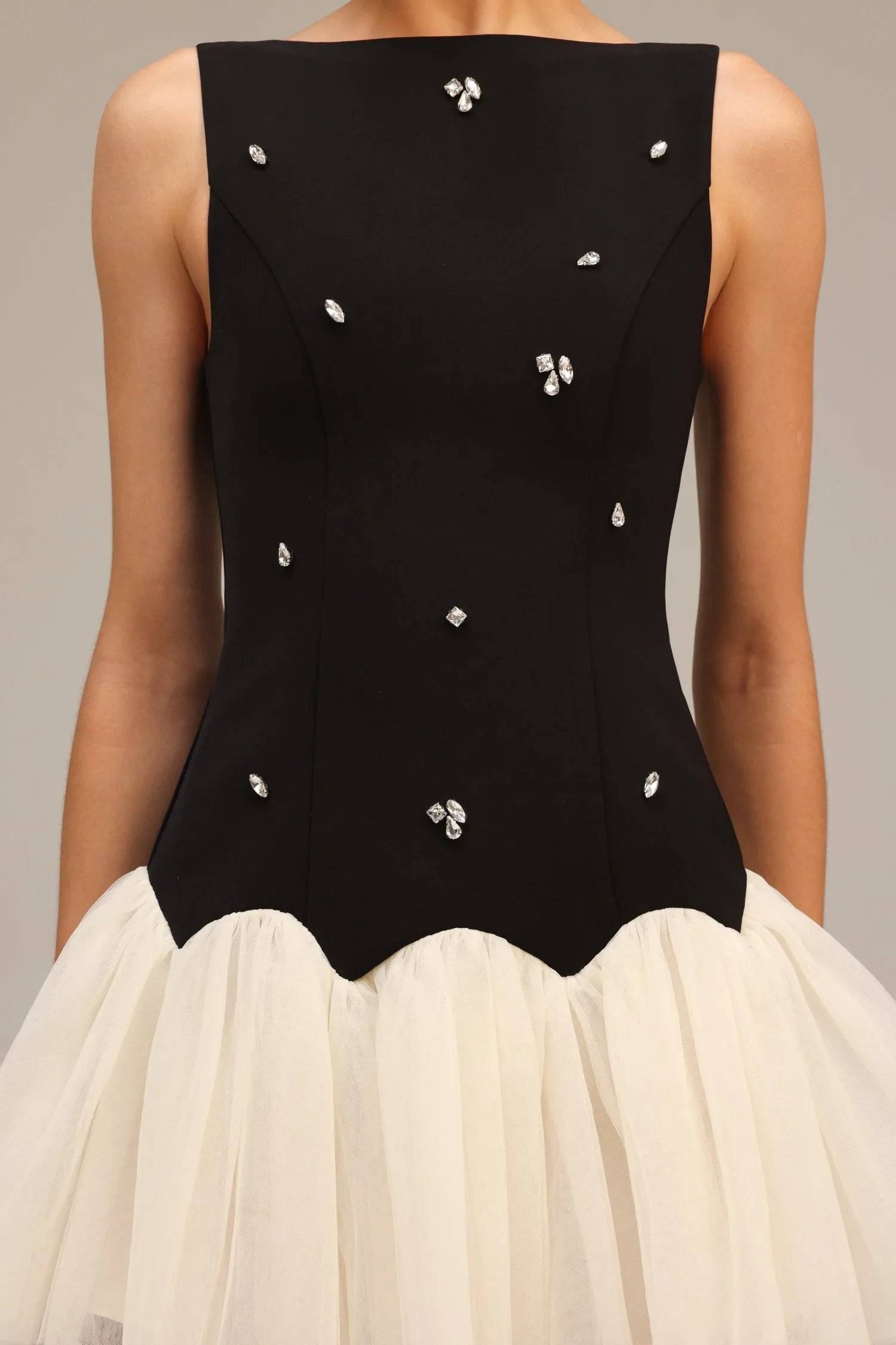 Salamo Sleeveless Diamond Mini Dress by Bella Barnett sold by Goddiva product image thumbnail 5