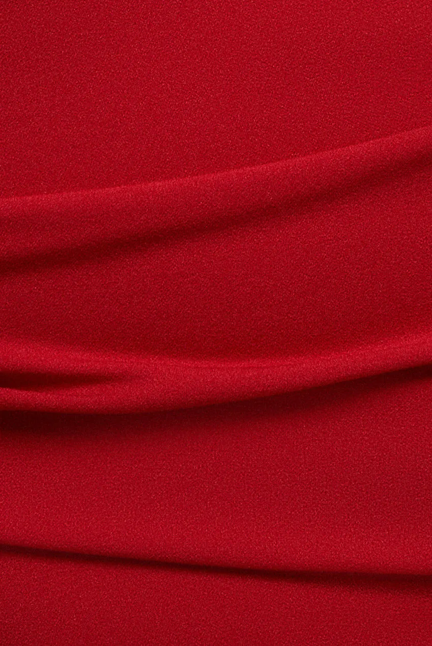 Bardot Pleated Midi Dress - Red by Goddiva Plus sold by Goddiva product image thumbnail 4