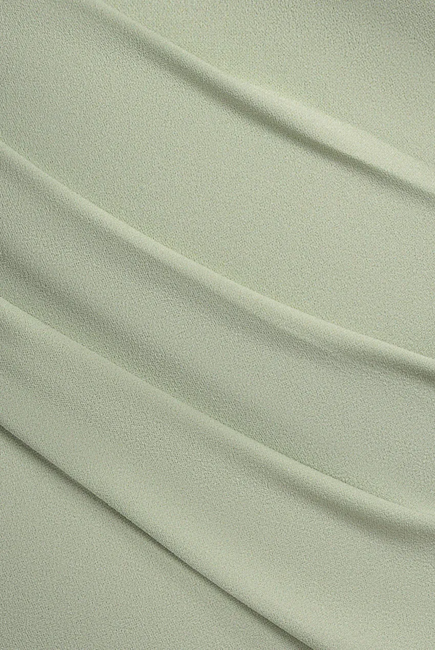 Bardot Pleated Midi Dress- Sage Green by Goddiva Plus sold by Goddiva product image thumbnail 5