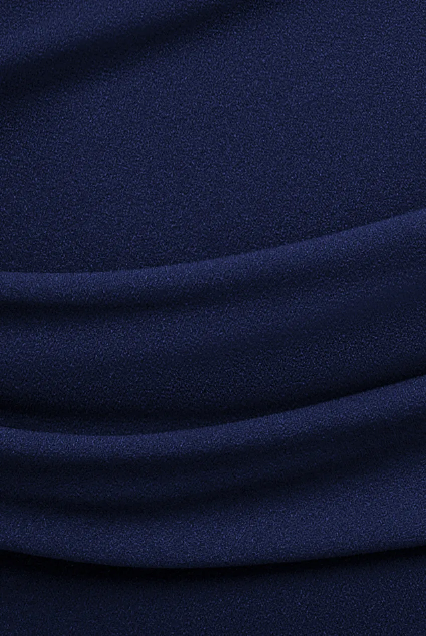 Bardot Pleated Midi Dress - Navy Blue by Goddiva Plus sold by Goddiva product image thumbnail 5