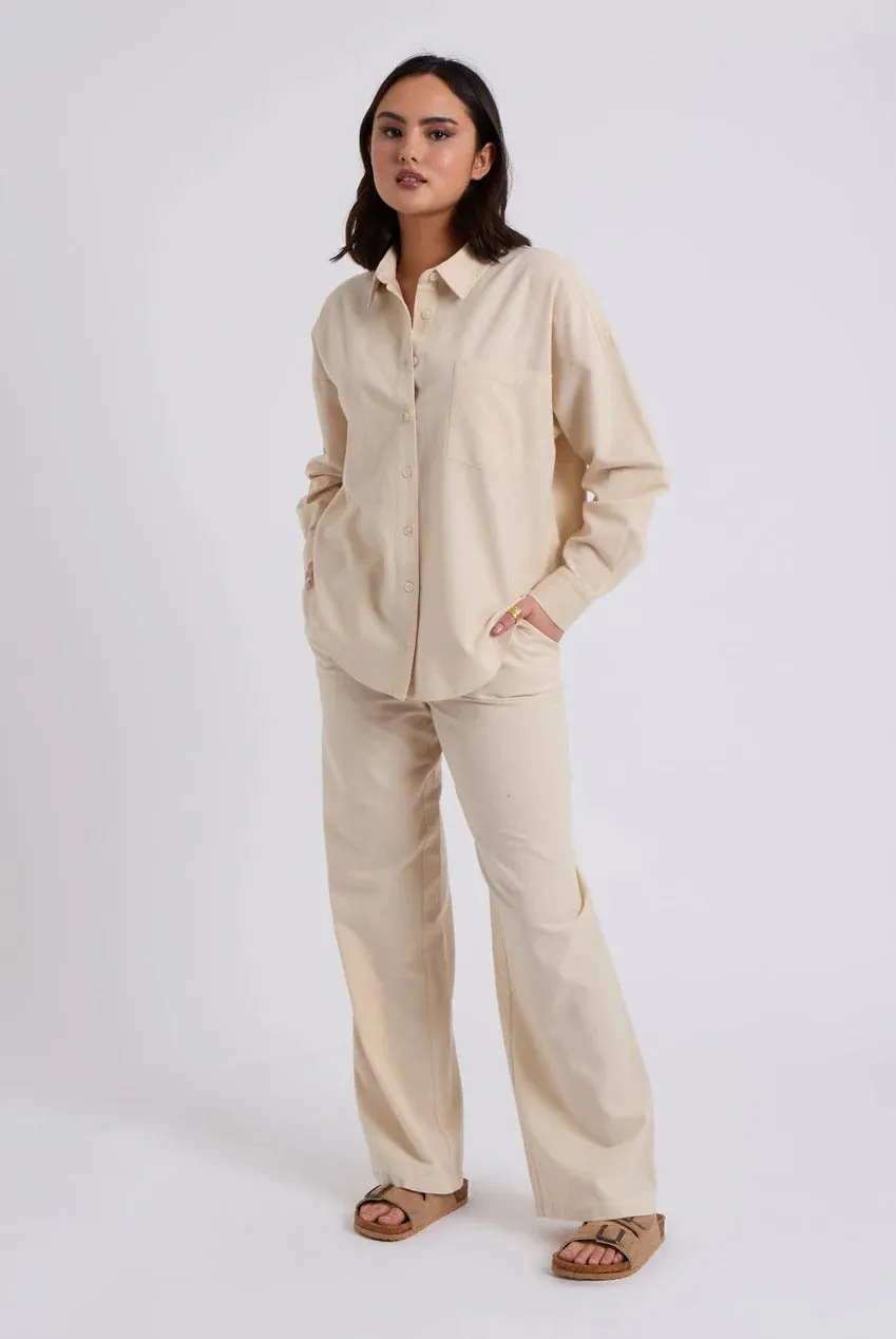 Beige Linen Blend Wide Leg Trouser by Urban Bliss sold by Goddiva product image thumbnail 5