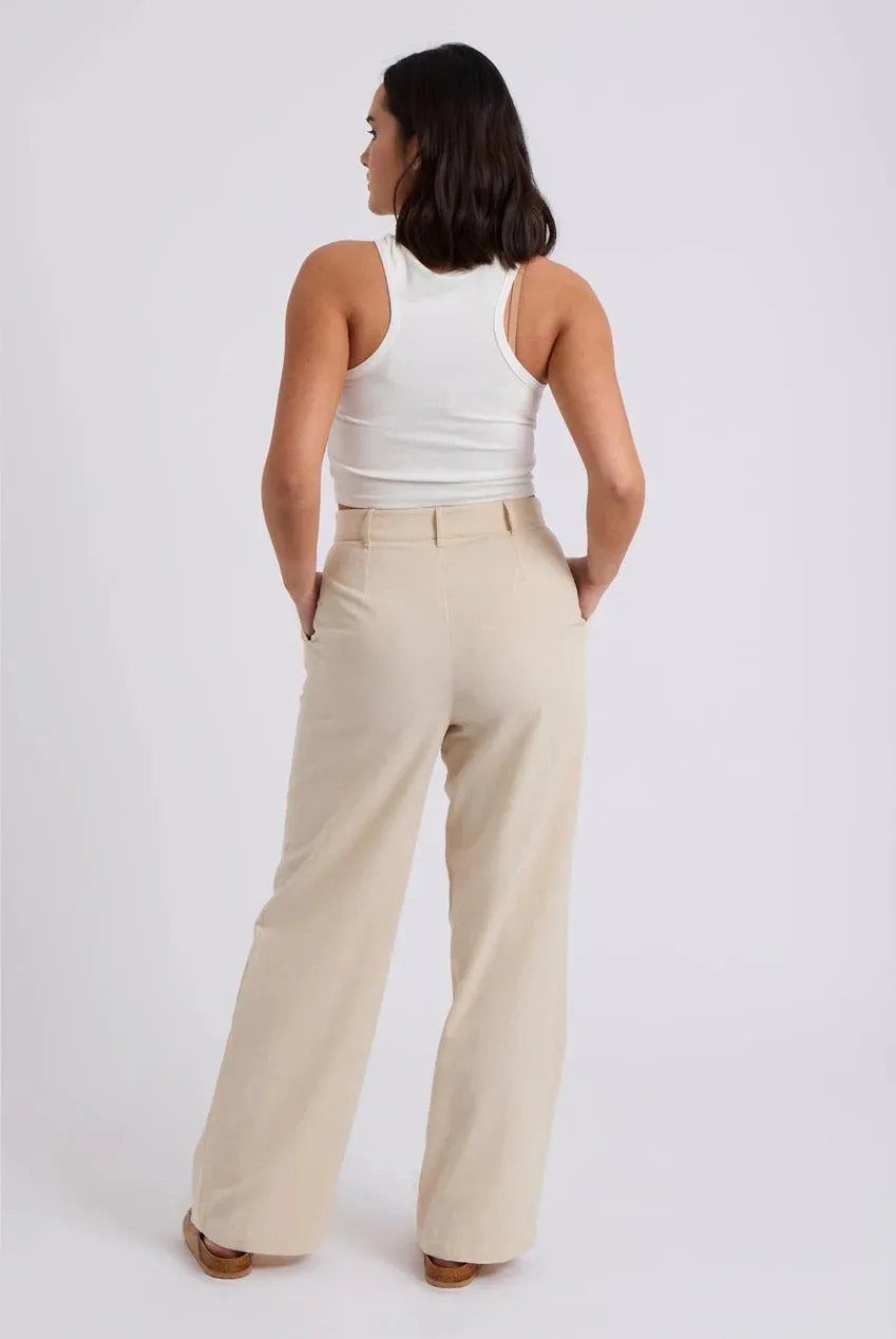 Beige Linen Blend Wide Leg Trouser by Urban Bliss sold by Goddiva product image thumbnail 3