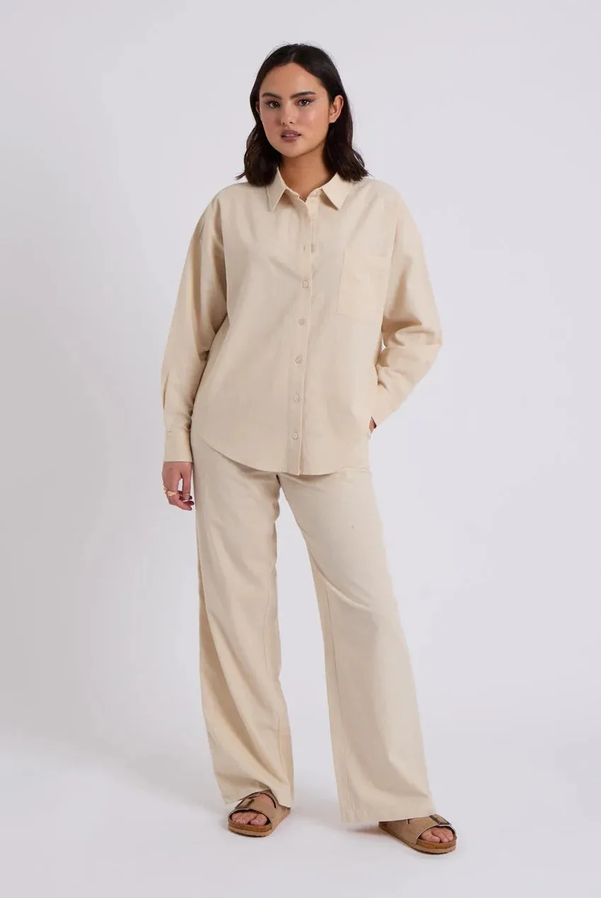 Beige Linen Blend Wide Leg Trouser by Urban Bliss sold by Goddiva product image thumbnail 4