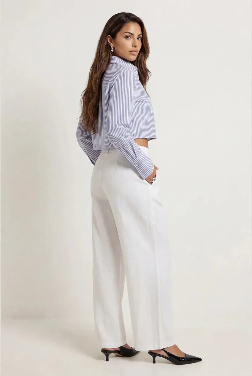Linen Blend Wide Leg Trouser by Urban Bliss sold by Goddiva product image thumbnail 3