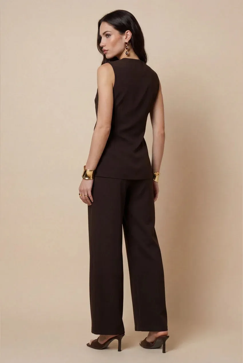 Cross Over Waistcoat Chocolate by Urban Bliss sold by Goddiva product image thumbnail 3