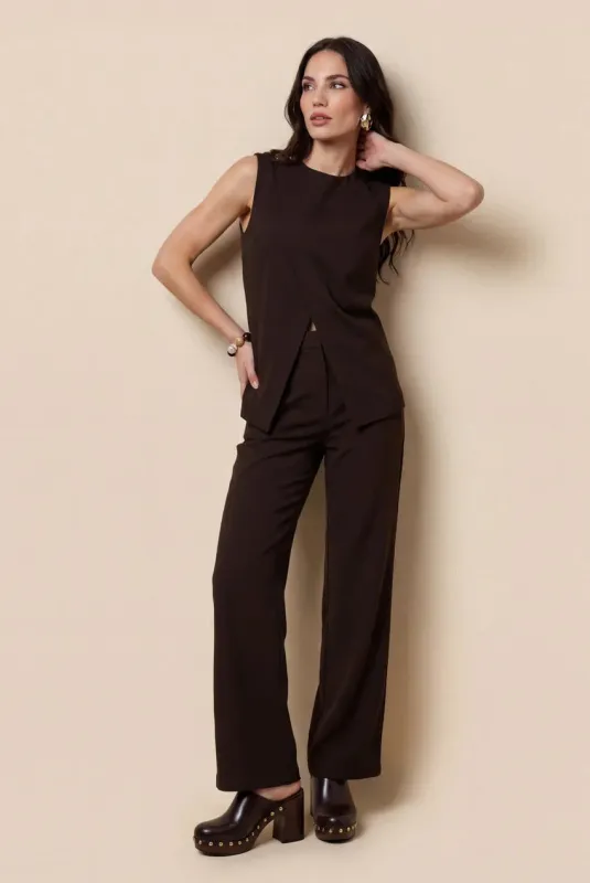Cross Over Waistcoat Chocolate by Urban Bliss made by Goddiva