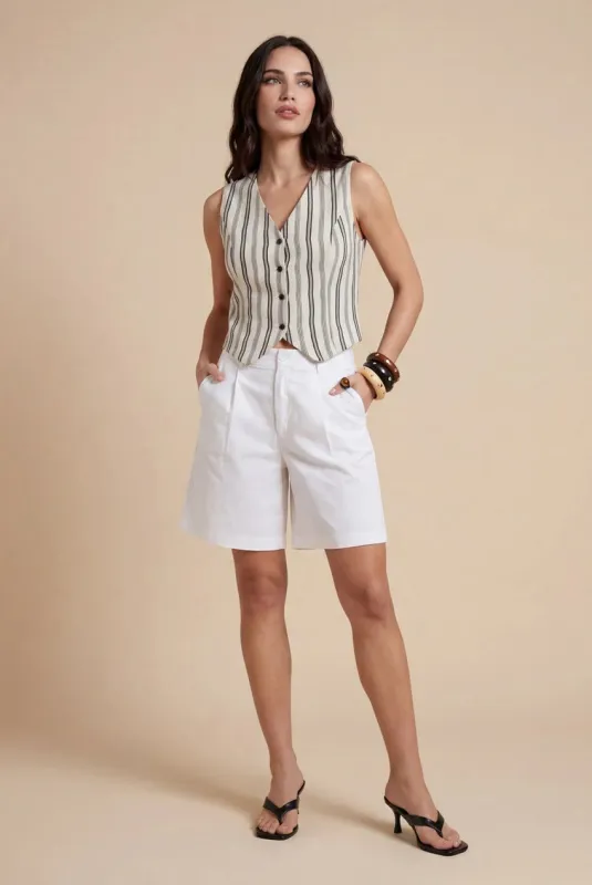 Stripe Waistcoat Cream Pattern by Urban Bliss made by Goddiva