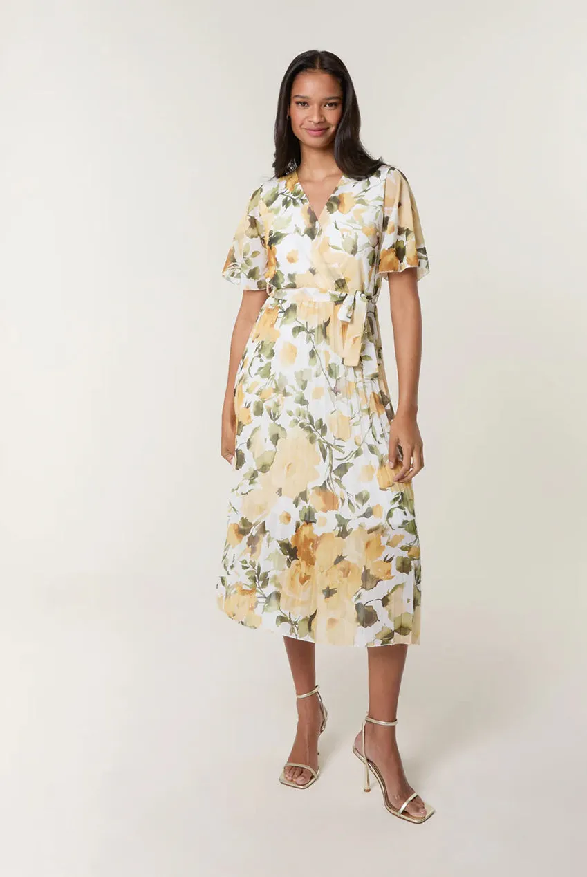 Short Sleeve Wrap Pleat Dress by Blue Vanilla sold by Goddiva product image thumbnail 2