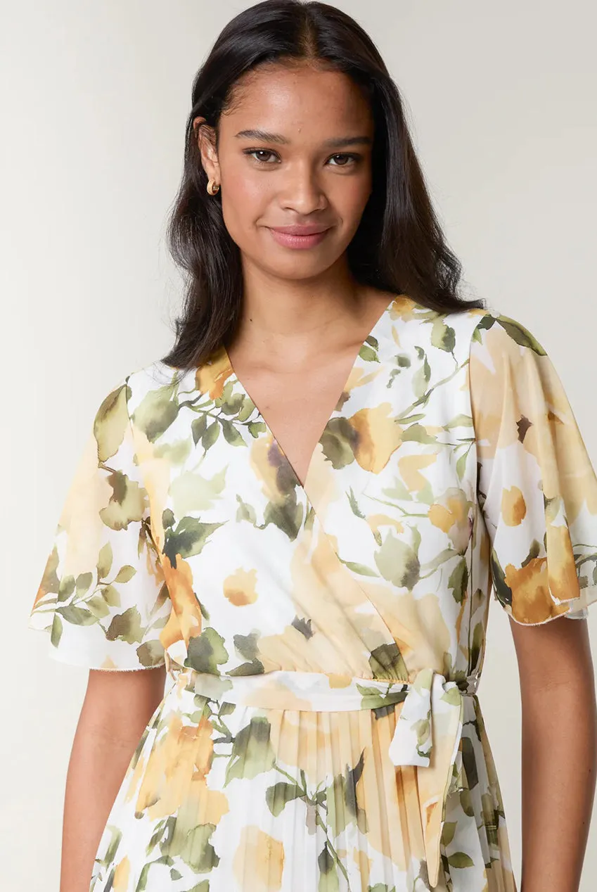Short Sleeve Wrap Pleat Dress by Blue Vanilla sold by Goddiva product image thumbnail 3