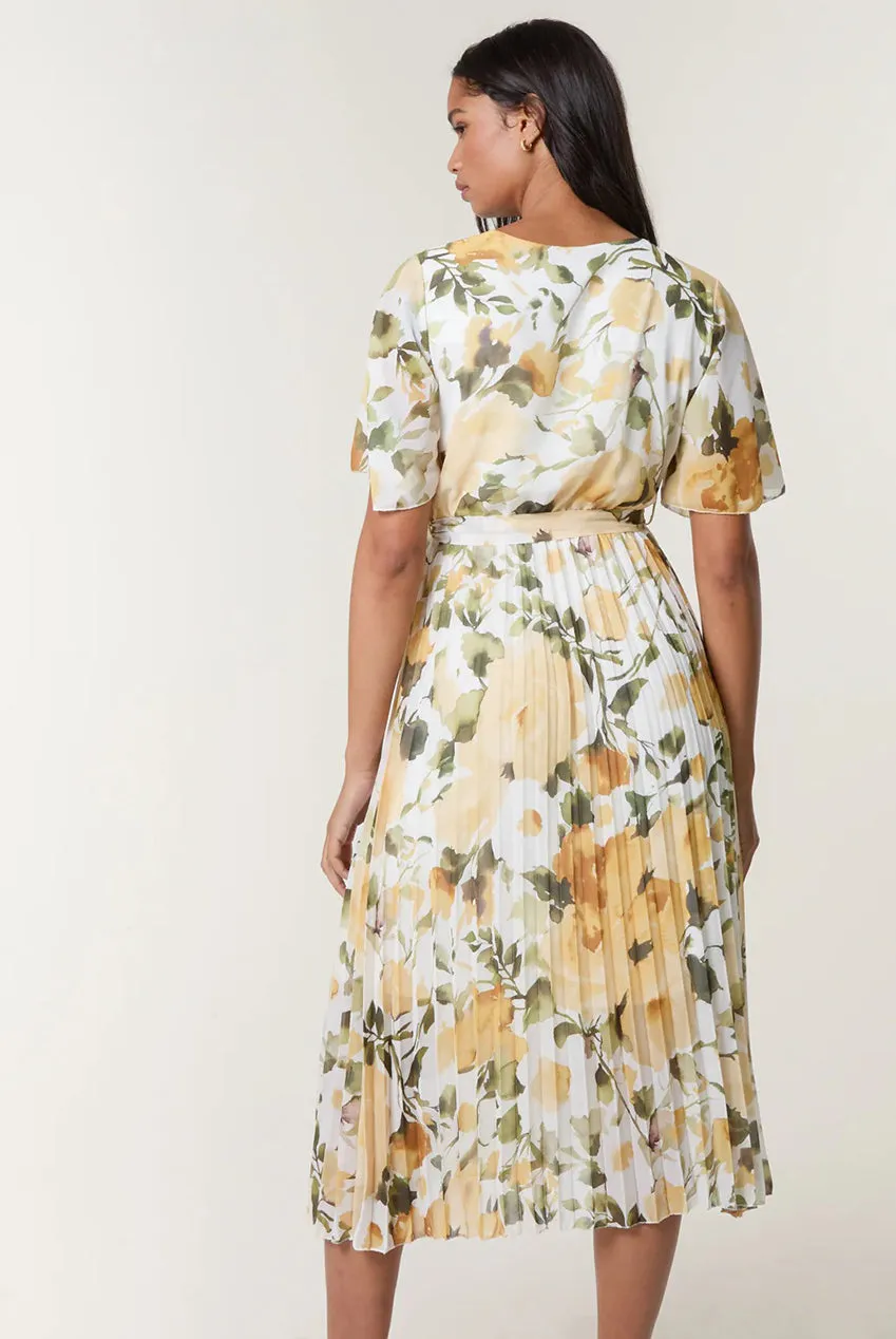 Short Sleeve Wrap Pleat Dress by Blue Vanilla sold by Goddiva product image thumbnail 4