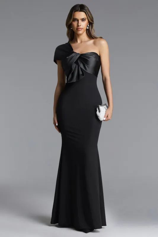 Milline Elegant Contour One Shoulder Twist Maxi Dress by Bella Barnett made by Bella Barnett