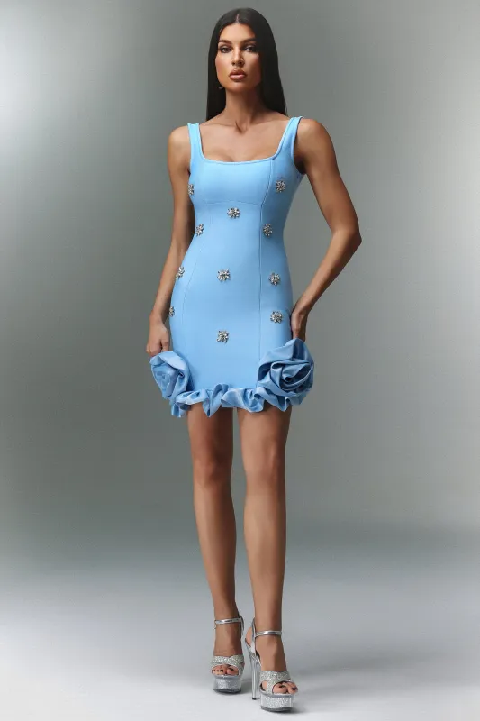Nomi Sleeveless Diamond Flowers Mini Dress by Bella Barnett made by Bella Barnett