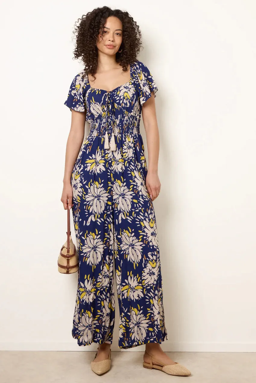 Shirred Waist Wide Leg Jumpsuit by Blue Vanilla sold by Goddiva