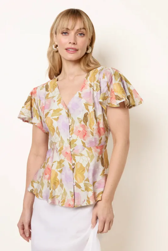 Floral Peplum Top by Blue Vanilla made by Blue Vanilla